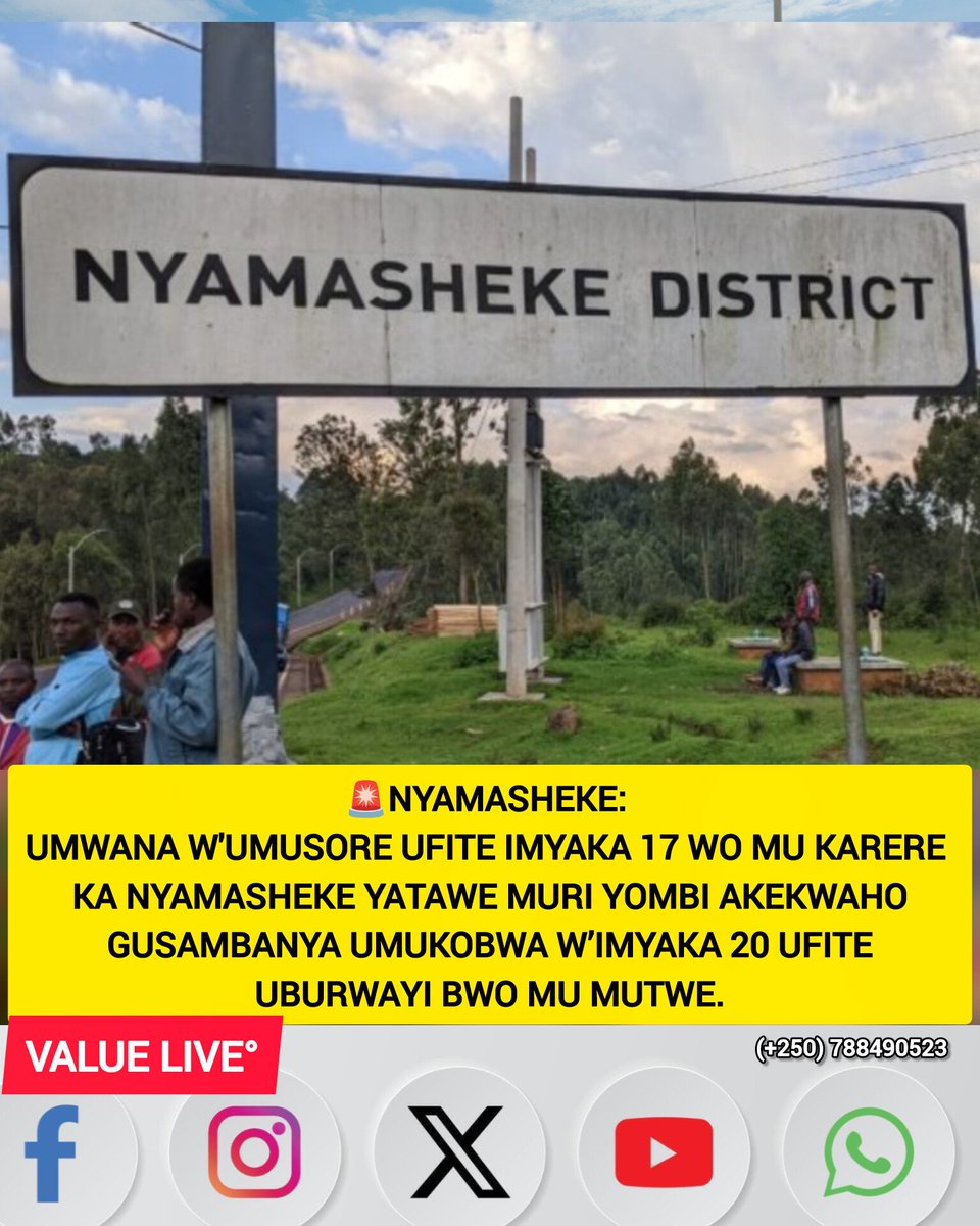 value250's tweet photo. Umusore w’imyaka 17 wo mu Karere ka Nyamasheke yatawe muri yombi akekwaho gusambanya umukobwa w’imyaka 20 ufite uburwayi bwo mu mutwe. @Nyamasheke #news #updates #ValueLive https://t.co/oR5AgpBsAb