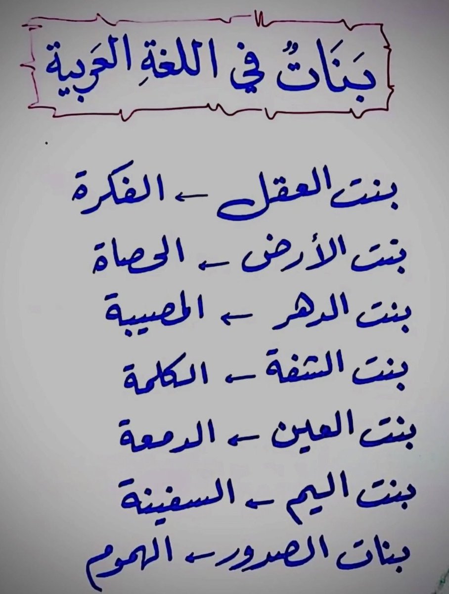 alwa3a4's tweet photo. بنات في اللغة العربية 👧 https://t.co/Rh2cMSpy1d
