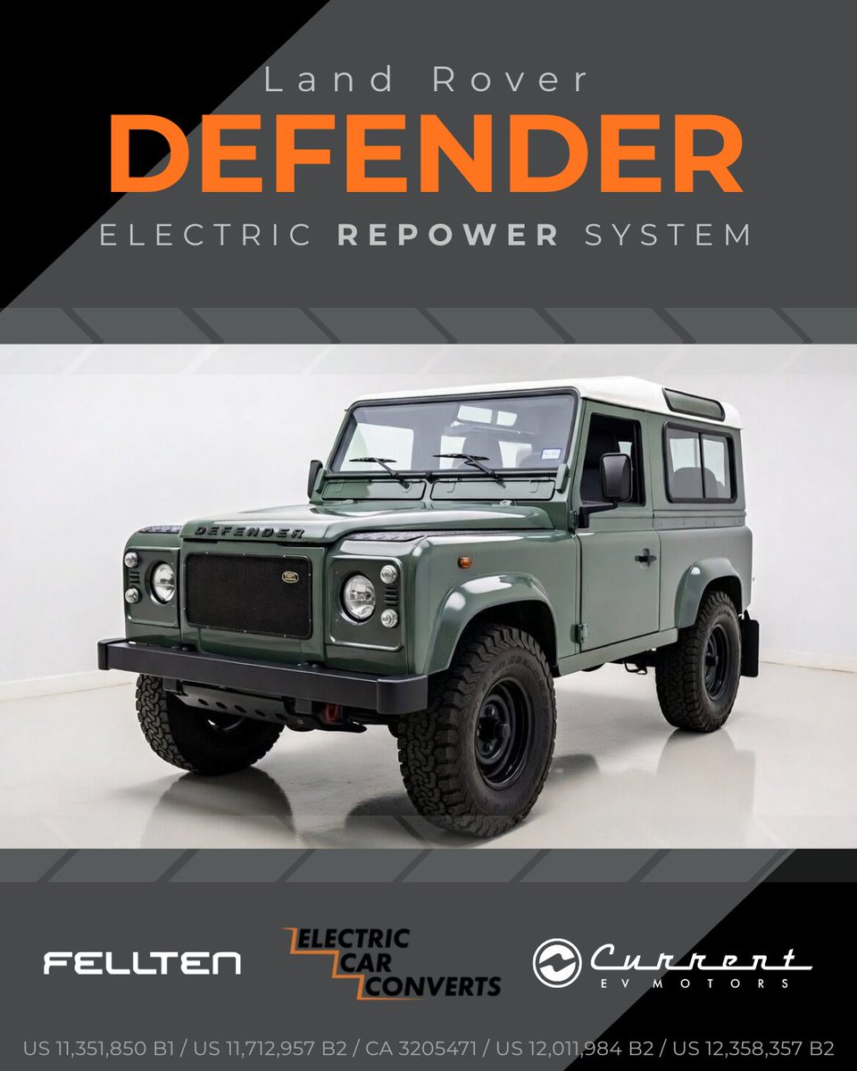 cevmotors's tweet photo. In a world full of cookie-cutter EVs, we went a different direction.

An iconic platform. A modern #EV #powertrain. Instant torque. Timeless style.

EVs don’t have to look like potatoes. ⚡️

💌sales@currentevmotors.com

#EVConversion #RestoMod #Defender #CEVMotors #Fellten #ECC https://t.co/mrx7wSUfsn