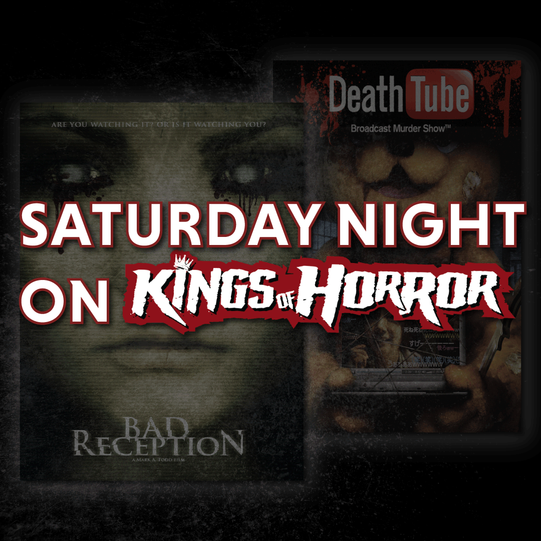 KingsofHorror's tweet photo. 📼 SATURDAY NIGHT DOUBLE FEATURE 📼

🕘Bad Reception - 9PM EST (Worldwide)
https://t.co/hNezAo3XM7

🕥 Death Tube - 10:25PM EST (North America Only)
https://t.co/LsBglIrDNq https://t.co/qW3TRQXnrK