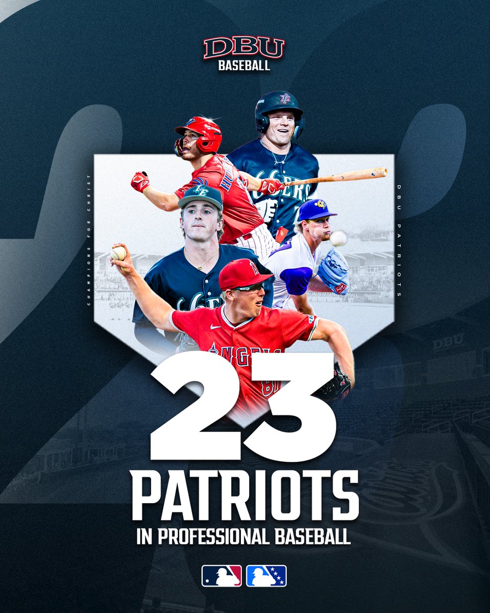 DBU_Baseball's tweet photo. Check out our first edition of Patriots in the Pros to get an update on all 23 Patriots in professional baseball.

Read More: https://t.co/6VJcU1hdYt https://t.co/x15FgpmvOI