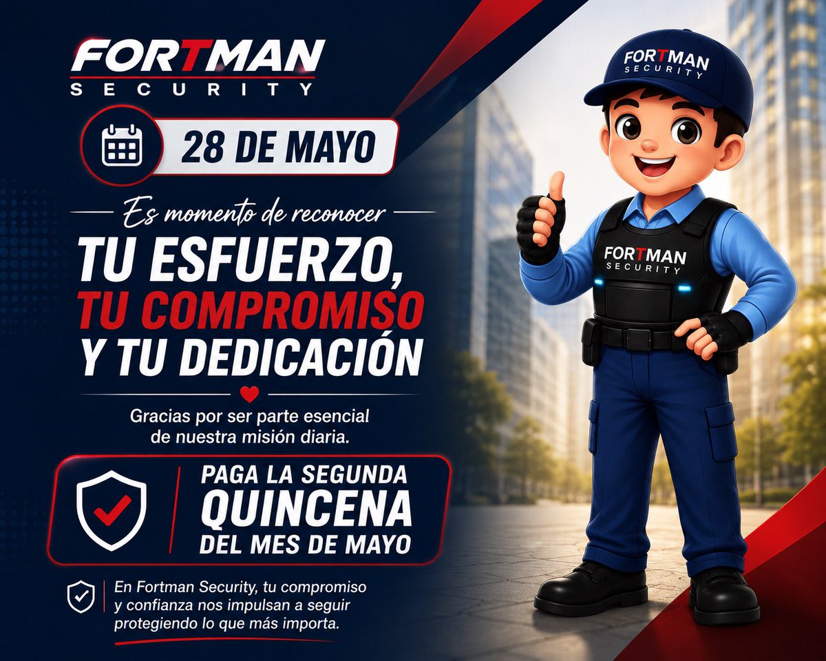 EsisonVera's tweet photo. Cada esfuerzo, cada jornada y cada compromiso construyen el camino de nuestro crecimiento. 
En Fortman Security reconocemos y valoramos la dedicación de quienes forman parte de esta gran familia.

Seguimos avanzando juntos, con responsabilidad, confianza y compromiso. https://t.co/TirefN8Ibh