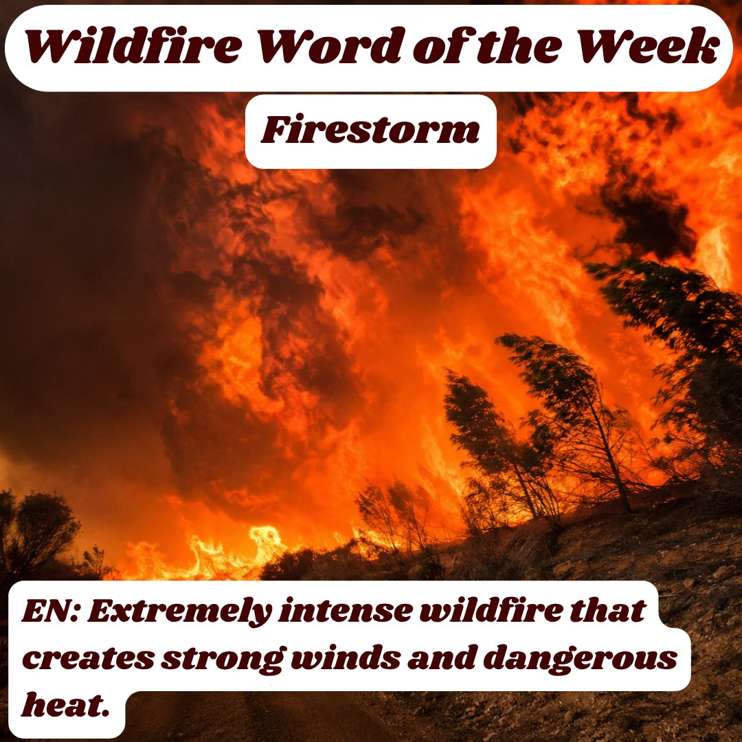 WUI_Fire's tweet photo. Extreme wildfire conditions can spread flames faster and make evacuations more challenging. Preparation and early action can help save lives. https://t.co/VqxSpvPaj4