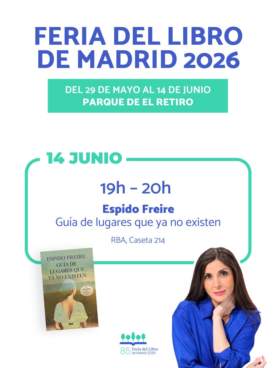 EspidoFreire's tweet photo. Y el último domingo día 14 de junio, firmaré en @rba_libros, en la caseta 214. 
Pero eso no es todo: https://t.co/4jNgJ61KCK