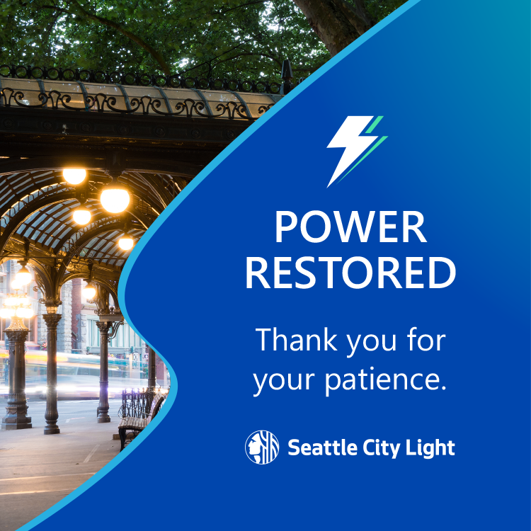 SEACityLight's tweet photo. Power has been restored for all customers impacted by today's outage in Queen Anne, Interbay, and Magnolia. Thank you for your patience. https://t.co/zFiOHDygtZ