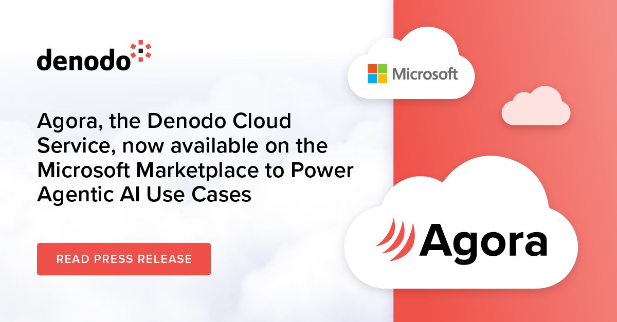 IGonebnyy's tweet photo. #Agora, the @denodo Cloud Service, is now available on the #MicrosoftMarketplace ☁️
Together with @Microsoft’s #AI & data services, Agora helps organizations power #AgenticAI with #TrustedData across hybrid & #multicloud environments. 🤖
📖 Learn more 👉 https://t.co/MambhMMkXq https://t.co/7aSifWG3zI