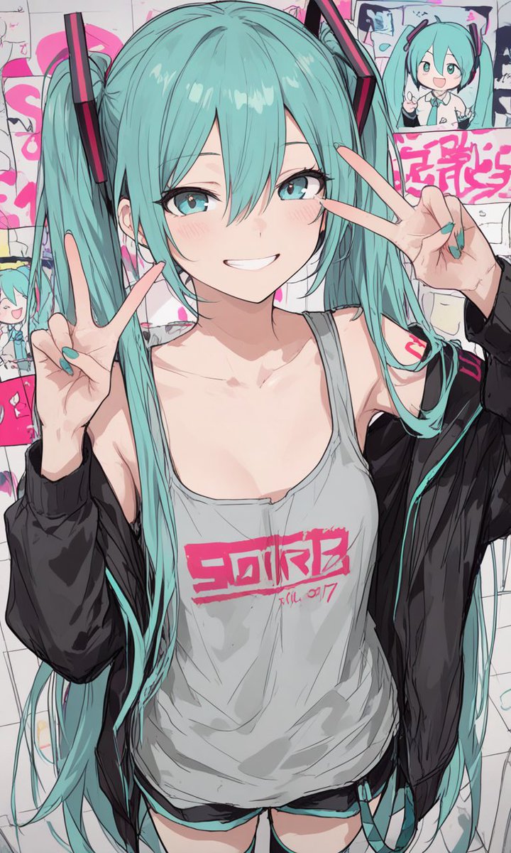 kawaiiaiflower's tweet photo. おはミクぶい✌️ https://t.co/yTwvDEH8Op