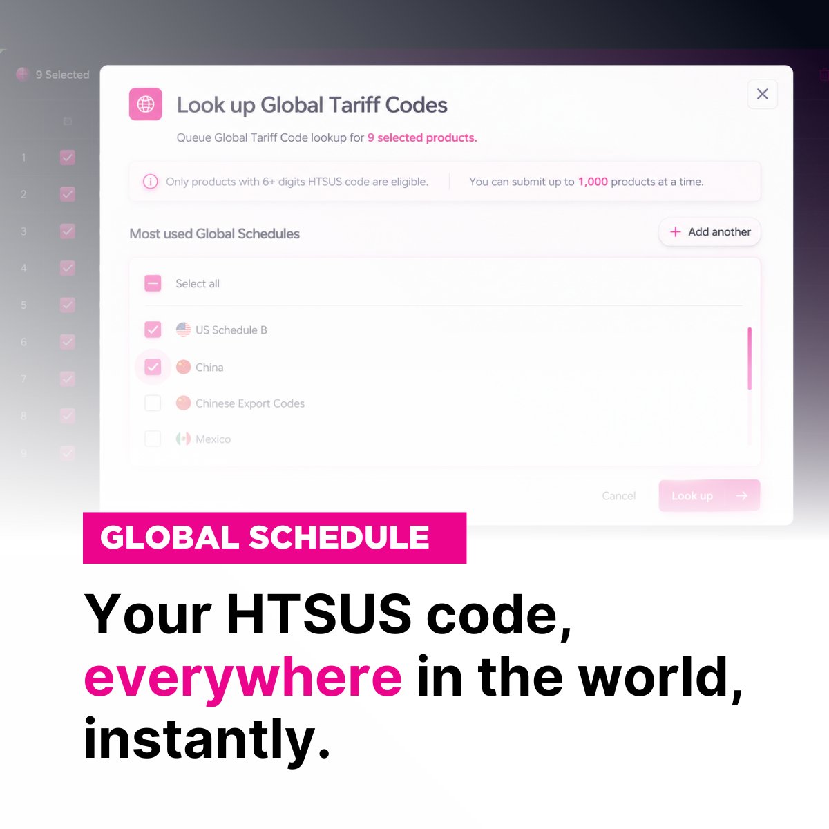 QuickCodeAI's tweet photo. Quickcode’s Global Schedule lookup just got an AI upgrade.

Enter your U.S. HTS code and instantly map it to equivalent tariff classifications across global schedules—EU, UK, China, Canada, and more.

No manual lookup. No guesswork.

https://t.co/6qVyXWjBYI https://t.co/hgQoZHBGA9