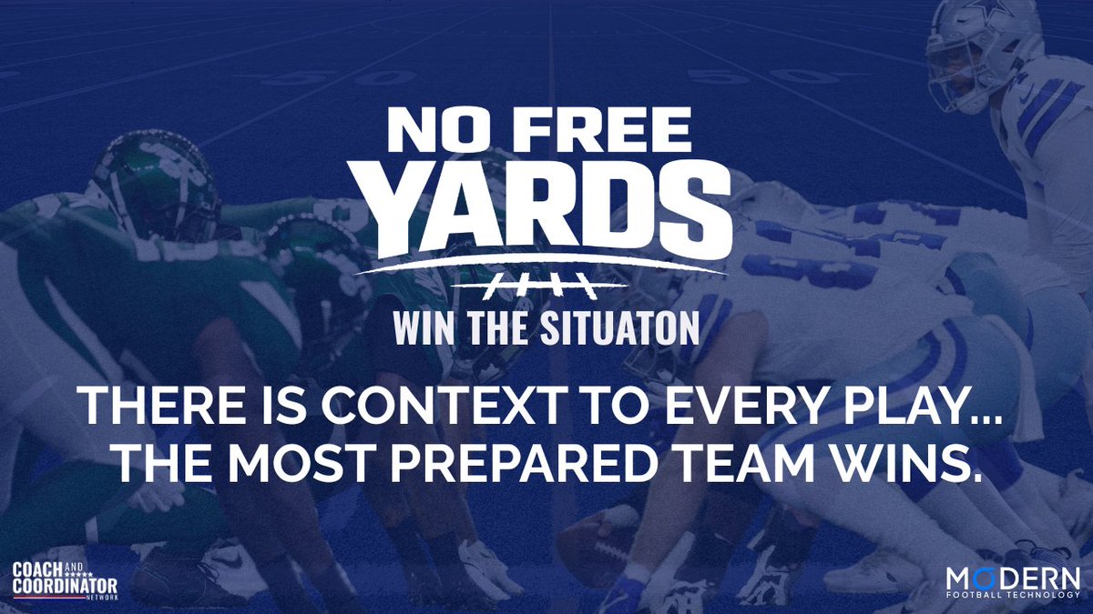 CoachKGrabowski's tweet photo. Nobody wants that ride home after a loss where the staff knows they weren’t ready for what showed up.

Red zone stress.
Clock management.
Sudden change.
A formation you expected but didn’t rep enough.
Players looking to the sideline because the situation feels new.

That’s what No Free Yards is built for.

There is context to every play.
The most prepared team wins.

No Free Yards - Win the Situation begins June 2nd. 
Get your ticket here: https://t.co/dNHxdHfMv5