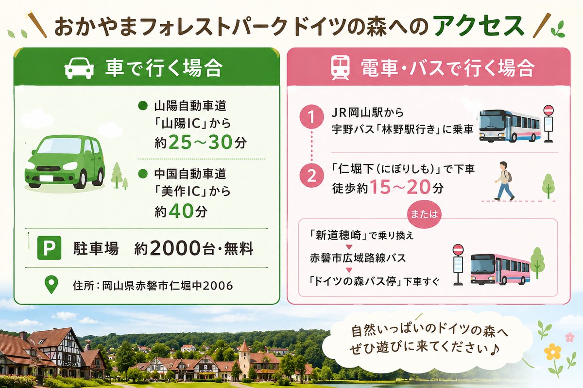 coscha2015's tweet photo. 【コスチャinドイツの森vol.1.0のお知らせ】

📍おかやまフォレストパーク ドイツの森
〒701-2435 岡山県赤磐市仁堀中2006
🚗アクセス
・山陽IC30分
・吉井IC10分
・駐車場有

🚌公共交通機関
岡山駅からバス60分
「ドイツの森」徒歩1分

詳しく👉https://t.co/Vs69cldl4q

#コスチャinドイツの森 https://t.co/TBCFY8dDZ7