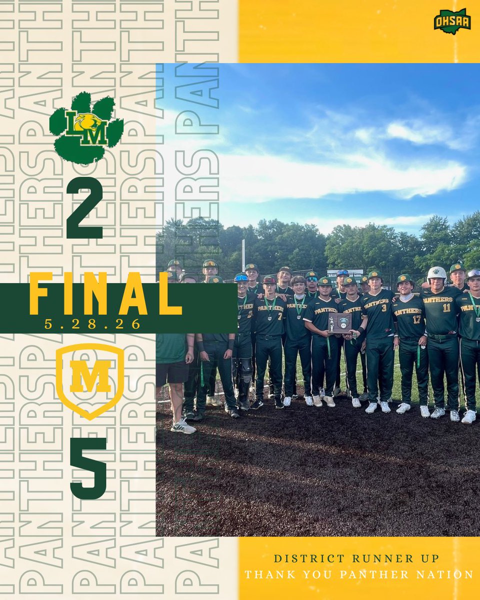 LMBaseballTeam's tweet photo. Panthers come up short and end our season as District Runner-Up! Thank you Seniors! https://t.co/JL2Jz1LN7v