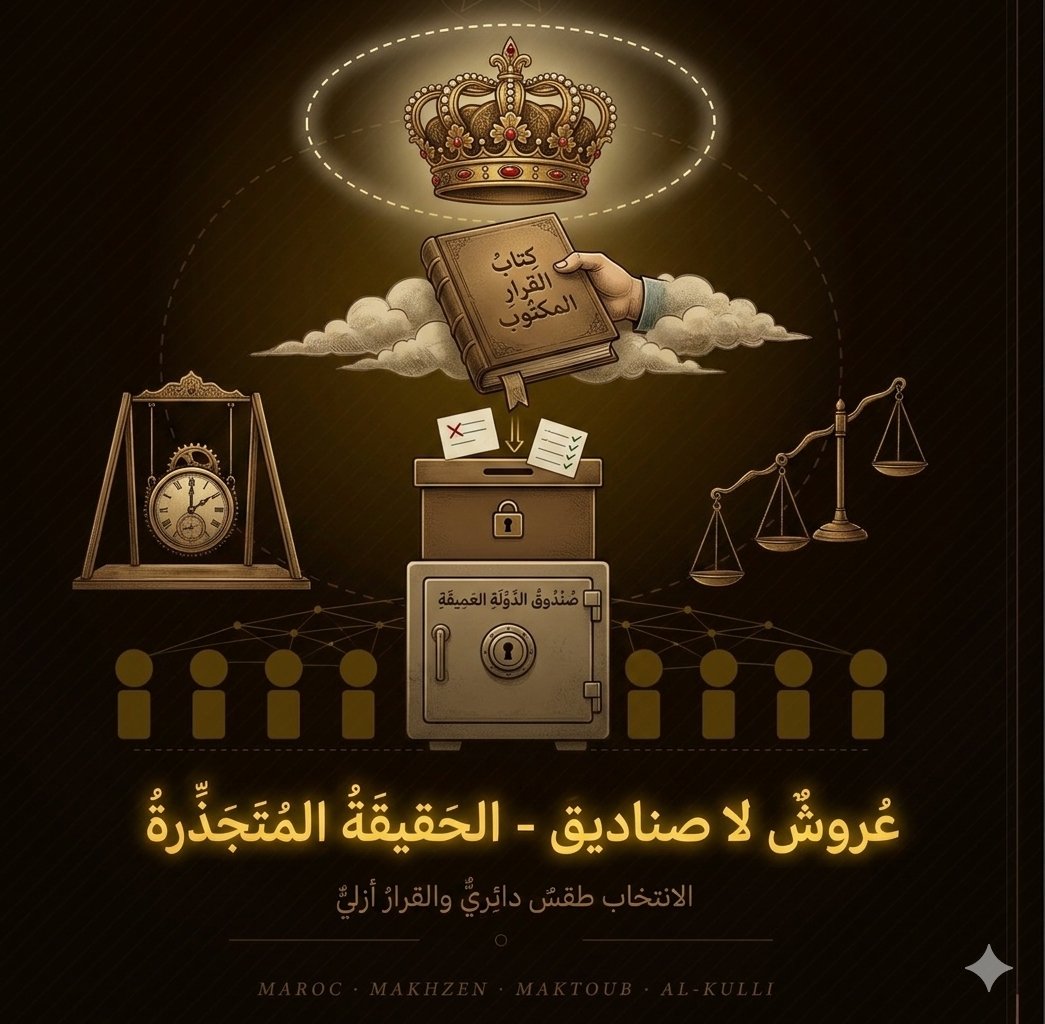spring4k's tweet photo. الإنتخابات في #المغرب هي آلية لتجديد النخب الإدارية والوساطة السياسية مع الشارع،👈 وليست آلية لتداول السلطة الحقيقية. المواطن يصوت لإختيار من "يدبر ويساعد"، في حين أن الخطوط العريضة والمصيرية للبلاد تُحسم في مربع قرار كائن فوق الصناديق الانتخابية 
#الانتخابات_المغربية
#Morocco https://t.co/VcaflLw4Xo