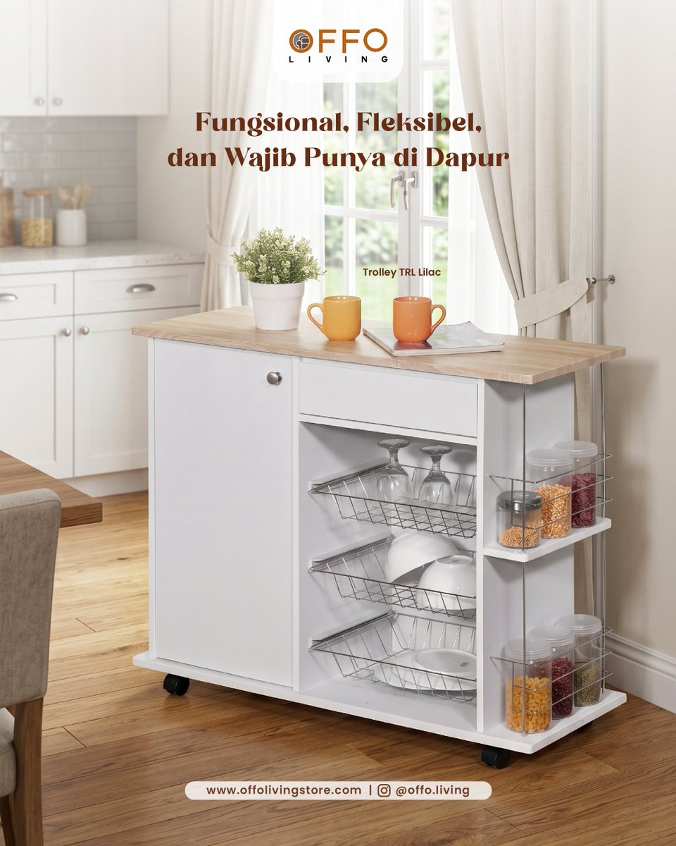 offoliving's tweet photo. Fungsional, fleksibel, dan jadi solusi praktis untuk menjaga dapur tetap rapi setiap hari.

Trolley TRL Lilac hadir dengan rak multifungsi dan desain ringkas yang memudahkan penyimpanan sekaligus mempercantik area dapurmu 🍽️🧺

#OFFOLiving #TrolleyDapur #KitchenStorage https://t.co/7LX8eLA4WP