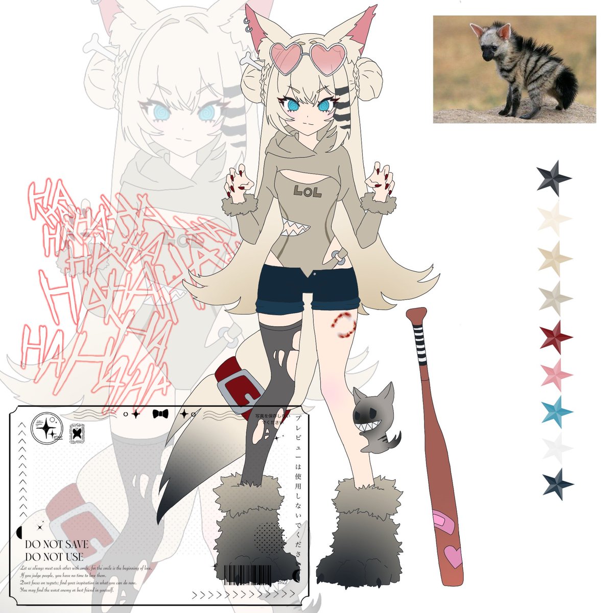ix0tan's tweet photo. ᓚ₍ ^. .^₎  Hyena Hooligan adopt!       
╭ᑌ─ᑌ─────────╮        
Price : $90         
Commercial rights included   
Claim on ko-fi ⤵️
╰ ────────────╯

#Vtuber #adoptables #adoptable #adopts #VtuberEn #characterdesign #OC #PNGTuber https://t.co/1XaJ0Q9836