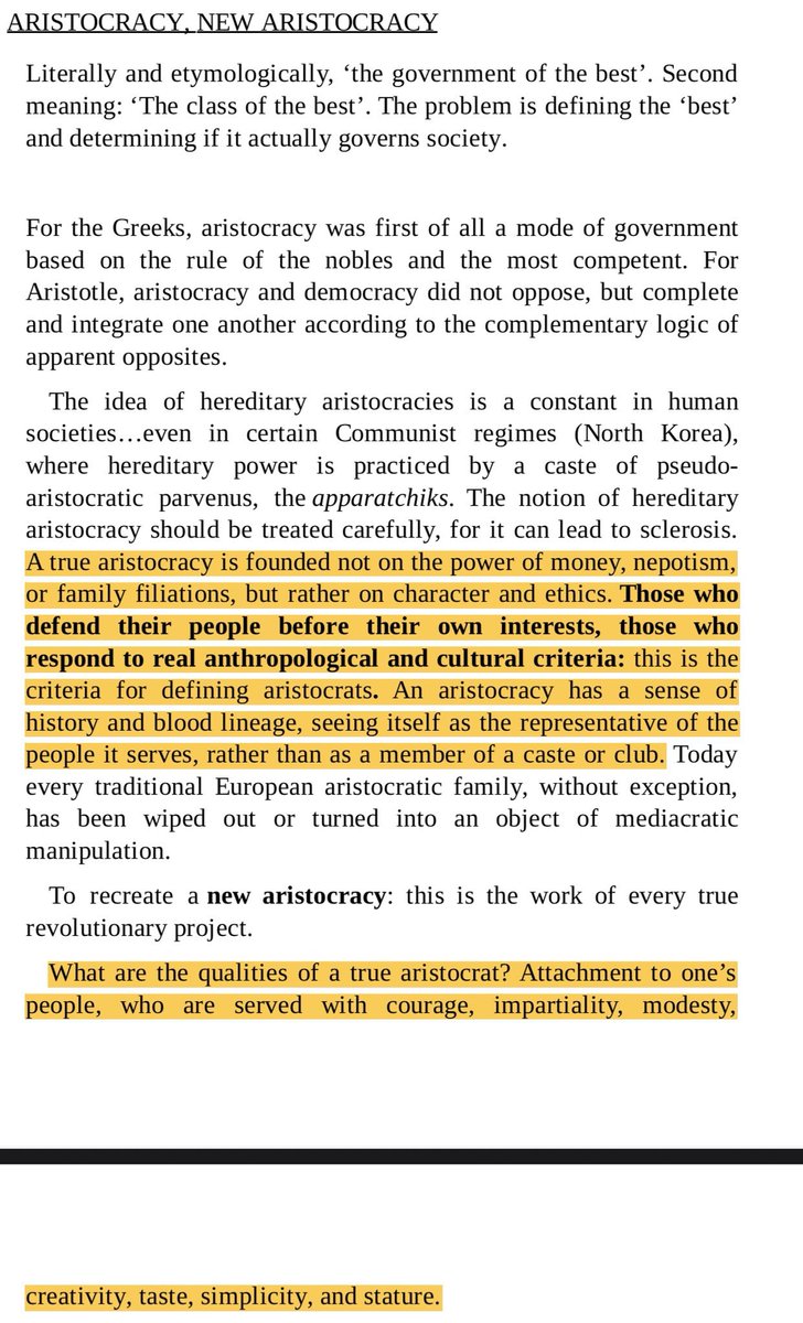 zarathustra5150's tweet photo. “A true aristocracy is founded not on the power of money, nepotism, or family filiations, but rather on character and ethics. Those who defend their people before their own interests, those who respond to real anthropological and cultural criteria: this is the criteria for defining aristocrats. An aristocracy has a sense of history and blood lineage, seeing itself as the representative of the people it serves, rather than as a member of a caste or club.”