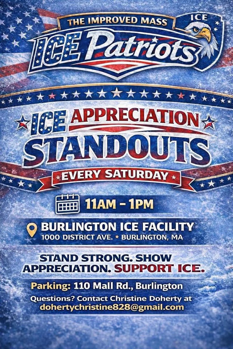 ChloeBe21713245's tweet photo. @nicksortor We appreciate ICE Boston every Saturday in Burlington, MA! https://t.co/Oyw1UxOKsP
