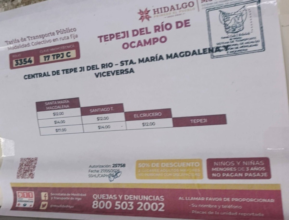 azu_sh's tweet photo. @MovilidadHgo En Tepeji del Río, Hidalgo, la tarifa del transporte pasó de $11 a $17, un incremento superior al 20% autorizado en el Periódico Oficial del Estado. ¿Podrían revisar esta situación y aclarar si dicho cobro es correcto? https://t.co/CdbEoKaRub