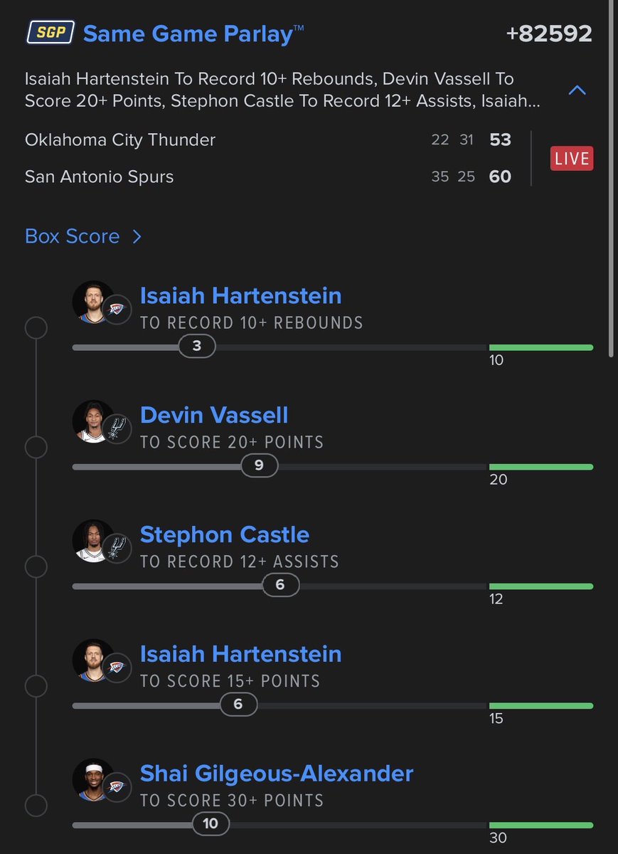 Half_Time_Picks's tweet photo. 2 Halftime Plays tonight one for Par, other stepped up. 

Let’s get it y’all 

#NBA #HT #nbabets #spurs #thunder #WCF https://t.co/PoBmdVUKDh