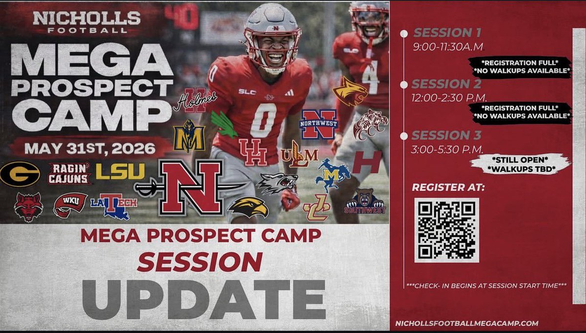BraxtinHarris's tweet photo. I will be attending Nicholls mega camp May 31st !! https://t.co/G3iQtvrG2Q