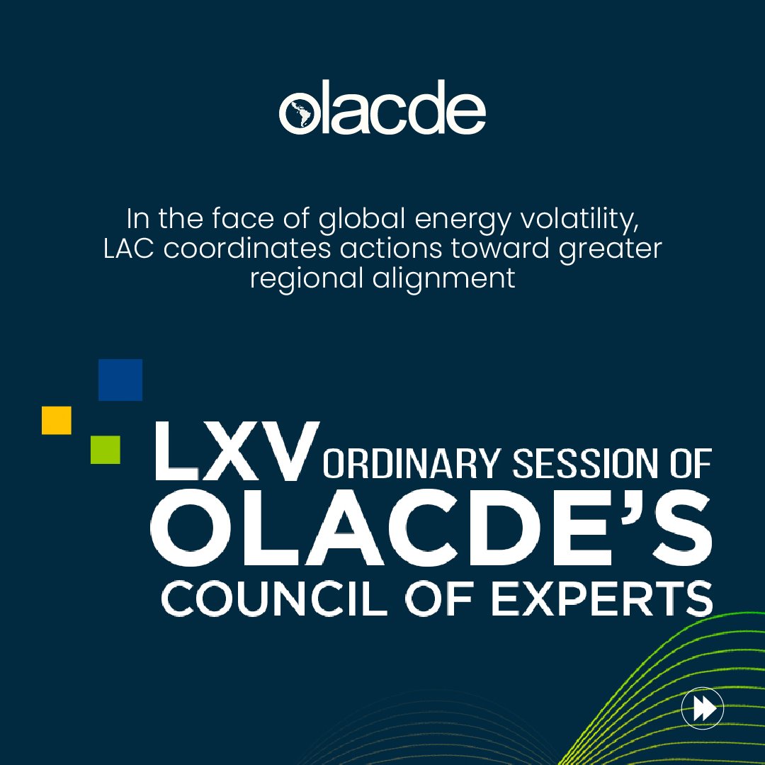 OLACDEORG's tweet photo. ⚡🌎 In the face of global energy volatility, LAC coordinates actions toward greater regional alignment

The LXV OLACDE Experts Meeting successfully concluded in Belize, with the active participation of delegations from Latin America and the Caribbean. Over two days of sessions, the ongoing energy crisis was discussed, along with forward-looking topics such as artificial intelligence, the circular economy, and the electrification of new energy uses.

The meeting reaffirmed the role of this platform as a key technical space to transform regional dialogue into concrete proposals, strengthening countries’ capacity to respond in a coordinated manner to the region’s energy challenges. The topics addressed during this meeting will support the development of a more coordinated regional agenda that will guide upcoming actions in the energy sector across Latin America and the Caribbean.

#OLACDE #Energy #RegionalIntegration #EnergyTransition #LatinAmerica

-

⚡🌎 Frente a la volatilidad energética global, ALC articula acciones hacia una mayor coordinación regional

La LXV Junta de Expertos de OLACDE concluyó exitosamente en Belice, con una activa participación de las delegaciones de América Latina y el Caribe. Durante dos días de trabajo, se debatieron la crisis energética actual y temas de vanguardia como la inteligencia artificial, la economía circular y la electrificación de nuevos consumos. 

El encuentro reafirmó el rol de este espacio como instancia técnica fundamental para convertir el diálogo regional en propuestas concretas, fortaleciendo la capacidad de los países para responder de manera coordinada a los desafíos energéticos que enfrenta la región; los temas tratados en este espacio permitirán avanzar en una agenda regional más coordinada que guiará las próximas acciones del sector energético en América Latina y el Caribe.

#OLACDE #Energía #IntegraciónRegional #TransiciónEnergética #AméricaLatina