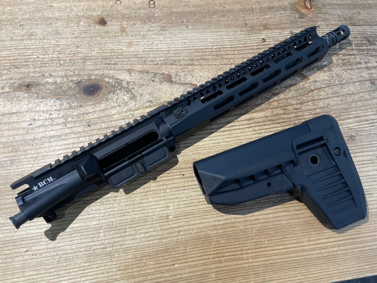 GunsmithNBABA's tweet photo. 中古品が入荷しました！
BCM：Mod 1 SOPMOD Stock BK

PTW用BCM Upper Receiver ASSY
構成部品
　NBORDE：BCM Upper Receiver
　BCM Air：Hideer（正ネジ加工済み）
　BCM：MCMR 10in Handguard
　BCM：Gas Block
　11.5in アルミバレル

ストックはとってもキレイ
アッパーASSYは少し使用感があります

ご興味ある方はお問合せ下さい