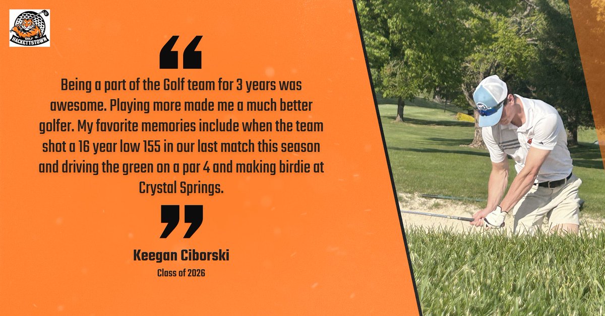BeginGolfNow's tweet photo. @HHSTIGERS Sr. Keegan Ciborski a 3xletter winner and State Sectional qualifier was never afraid to take on anyone from the other side.  Always happy to hit driver and go find it and hit it again.  Came to the course with positive energy.  #njgolf https://t.co/Osy6Awto8I