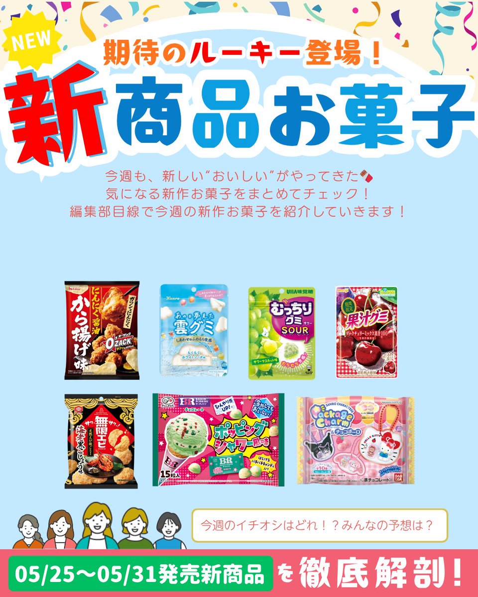 みなさんが今週いちばん食べたいお菓子はどれですか？ぜひリプ欄で教え