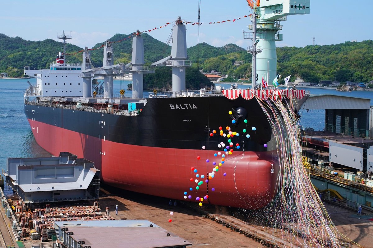 naikaizosen_'s tweet photo. 40,000載貨重量トン型一般貨物船
  『BALTIA』

2026年5月29日に因島工場で進水式を行いました。
本船は、全てのホールドを二重船側構造とした最新型の乾貨物船です。

詳細は公式HPにて
https://t.co/pQode6z09K

#内海造船
#進水式 https://t.co/yjtkqMI1Oo