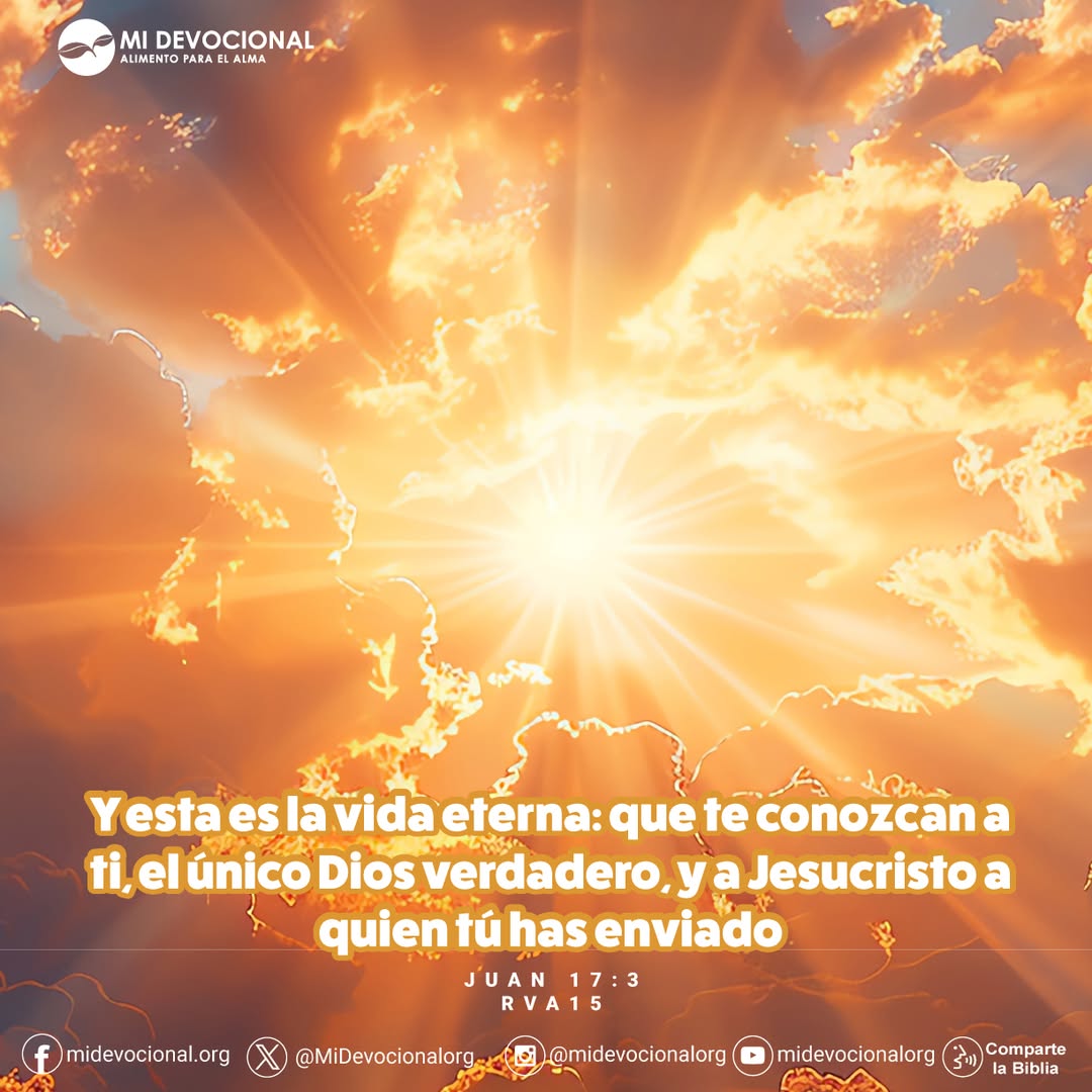 MiDevocionalOrg's tweet photo. Y esta es la vida eterna: que te conozcan a ti, el único Dios verdadero, y a Jesucristo a quien tú has enviado https://t.co/8sXQhNT3QT
