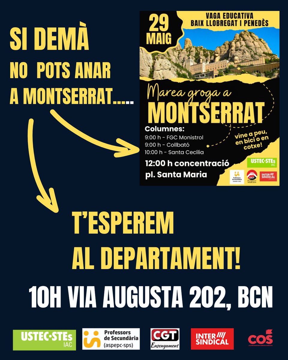 IolandaSegura's tweet photo. No portem lluitant durant mesos perquè ens prenguin el pèl, perquè menteixin amb les xifres! Així que sí, ens quedem a la conselleria fins que posin seny. Fins que vulguin negociar. Fins que arribem a consensuar una proposta que sigui ACCEPTABLE!
Us esperem,bloquegem Via Augusta! https://t.co/Er7q8qT57K