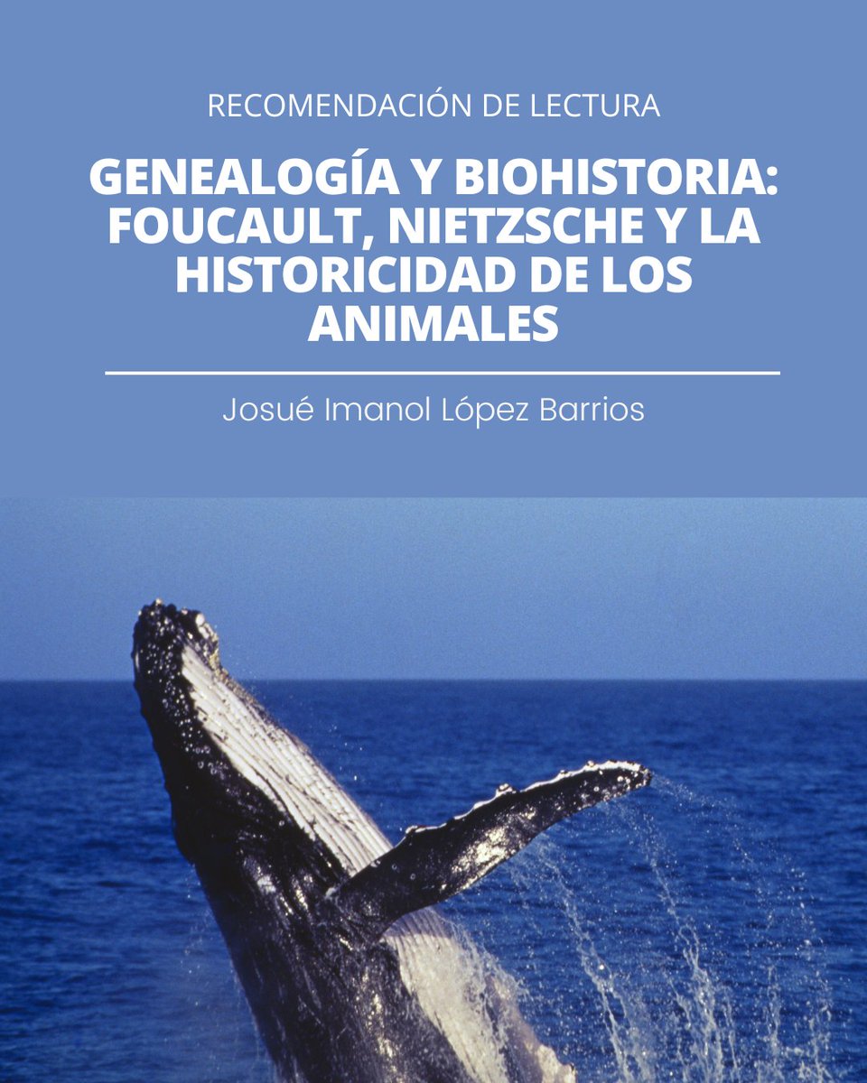 LecaRevista's tweet photo. 📚 Recomendación de lectura
Genealogía y biohistoria: Foucault, Nietzsche y la historicidad de los animales |  Josué Imanol López Barrios: https://t.co/sQhafhov9J https://t.co/WTMxu56EMV