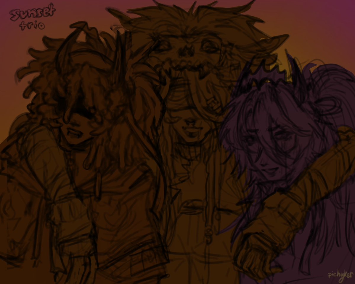 piehyker's tweet photo. wip wippp i lav them #sunsettrio https://t.co/xieYLF036J