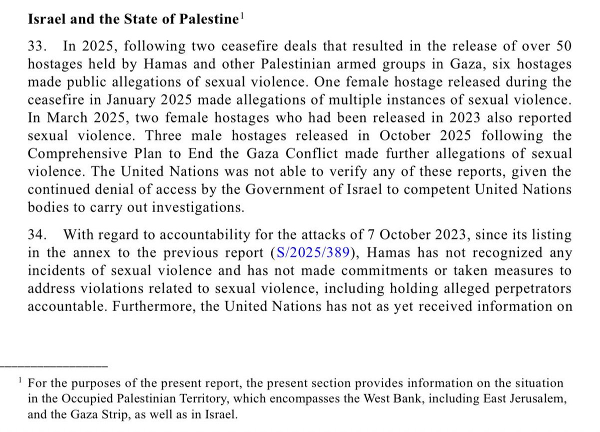 Raminho's tweet photo. The #UNSG sent his annual report on conflict-related sexual violence to #UNSC members today. Here’s the #Palestine section. https://t.co/2vPeyTkc1k