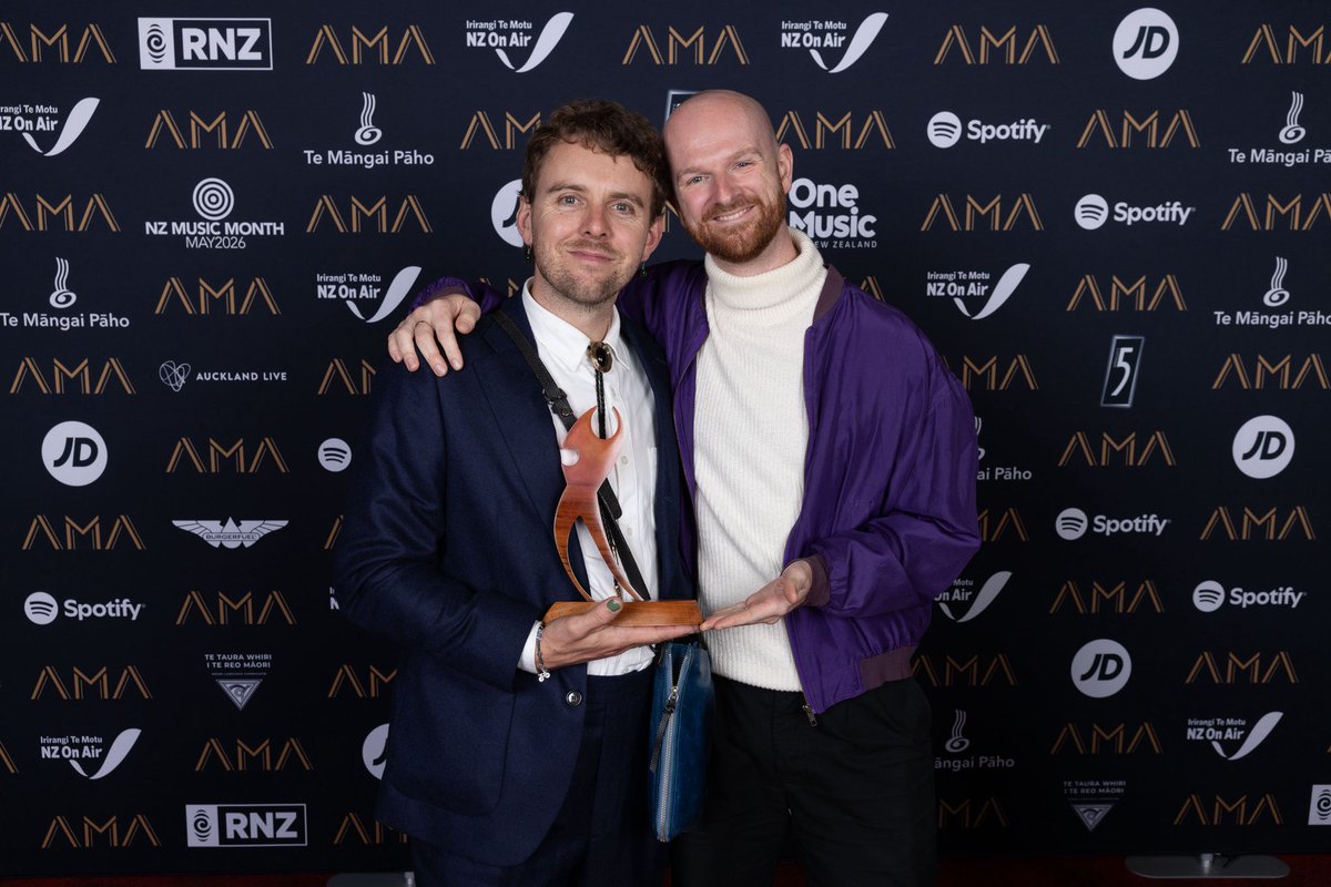 THEBETHS's tweet photo. We won Best Group at the @aotearoamusicawards! It’s an honour to share this award with the best people I can imagine sharing a band and a strange life with. Thanks Ben, Tristan and Jonathan, love you always. https://t.co/vSivV6X9Xa