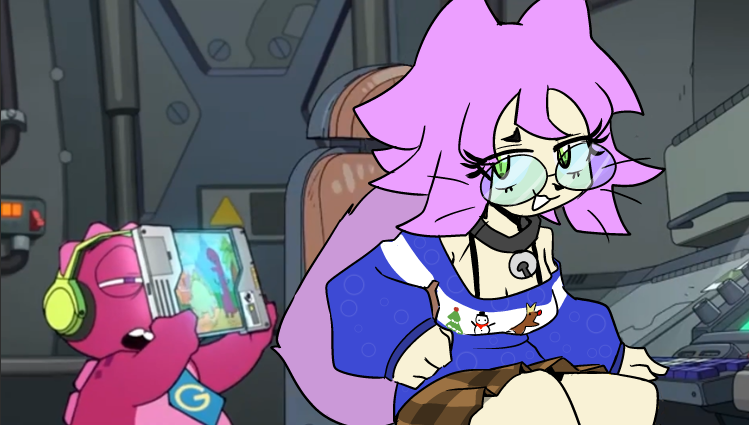 Kaleboscope_'s tweet photo. I drew my friend's oc into the scene as a funny joke https://t.co/DrPW5cjHJR