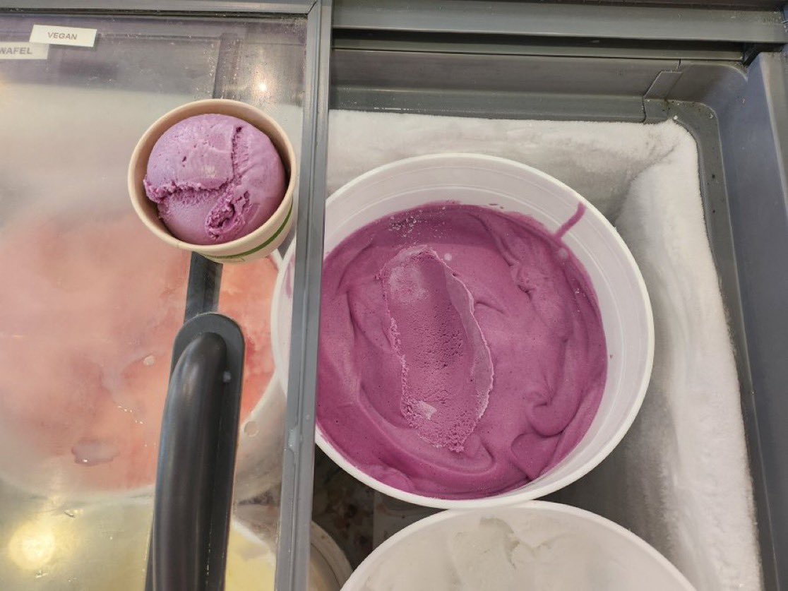 IHateNYT's tweet photo. I worked really hard on developing a vegan ube ice cream recipe for work and look how pretty she is! Working with a group of investors to trademark the concept of ube ice cream so food vendors in the Philippines will have to pay royalties to use it ￼💖😊🙌🏻 https://t.co/yc9fynh0nL