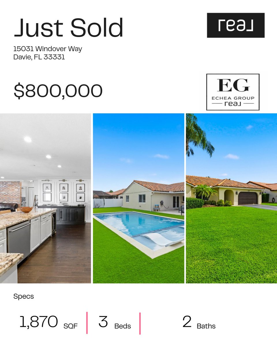 echearealty's tweet photo. 🏡 JUST SOLD 🏡
Another successful closing by Jennifer Feraco with THE ECHEA GROUP! 🎉 Jennifer proudly represented both the seller and the buyer in this transaction — and had the home under contract in just ONE day! 👏
From start to finish, Jennifer’s knowledge, https://t.co/fwb5Roz5YF
