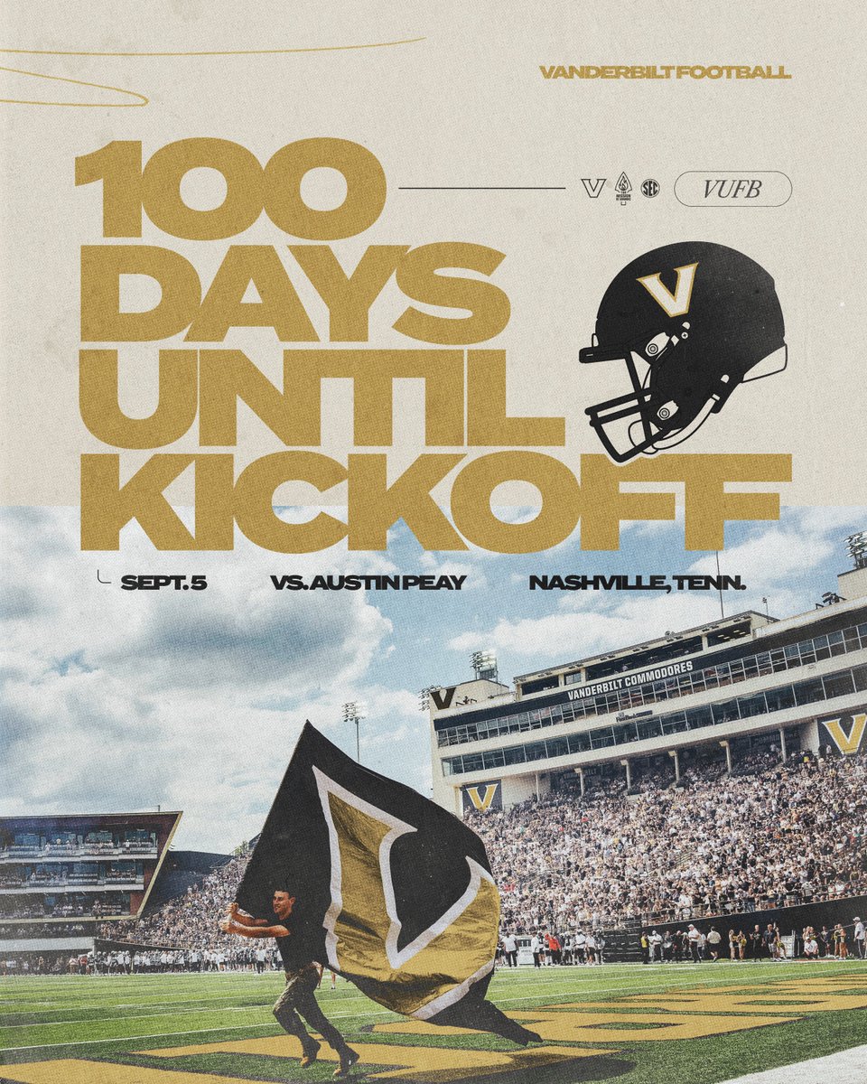 VandyFootball's tweet photo. The countdown to kickoff starts now! https://t.co/bhop8itWQV