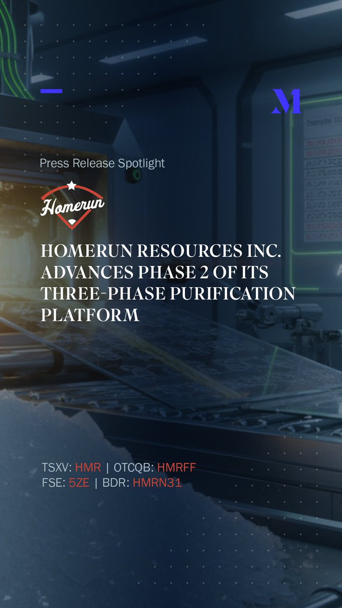 MarketOneMedia's tweet photo. ➡️ Disseminated by Market One for commercial purposes
__
@HomerunRes (TSXV: $HMR | OTCQB: $HMRFF | FSE: 5ZE | BDR: HMRN31) has commissioned Dorfner Anzaplan GmbH to complete additional chemical leaching test work on silica sand from its Santa Maria Eterna deposit in Bahia, Brazil, marking the final pre-CAPEX phase of its High-Purity Silica Purification Plant development.

The work will help confirm a simplified process route with the potential to reduce operating costs and streamline plant operations. 

Read the full release: https://t.co/UfcRs28l36