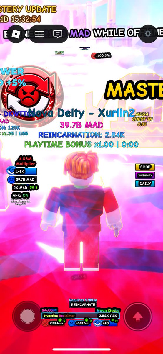 Kotaro_Cryptt's tweet photo. Currently number 7 on the @madrichclub_ reincarnation Roblox game leaderboard

I had fun stacking those rebirths and competing with fellow community members 😂 https://t.co/16aj37yQTF