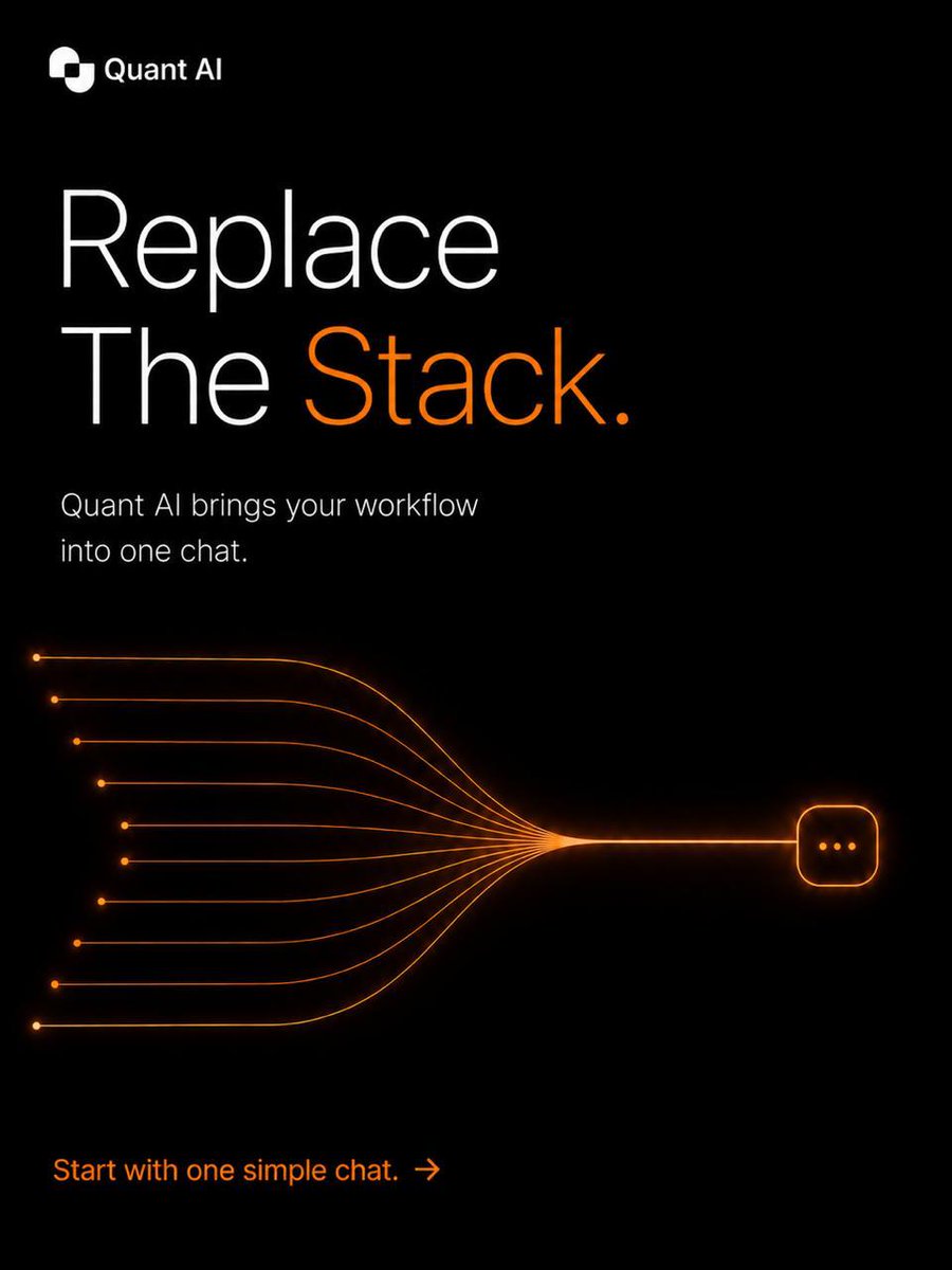 d0ny_g's tweet photo. Gm CT 
It's an amazing day today and I'm gonna share a little something 🌚

Imagine replacing your entire trading workflow with one intelligent chat.

Right now, most traders are still juggling:

charts
signal groups
wallet trackers
trading bots
bridges
portfolio apps
execution platforms

One decision… yet 5–10 different tools open at once. 👀

That’s the problem Quant AI is solving.

Instead of switching between tabs all day, Quant AI lets users trade across crypto, stocks, and commodities using simple chat + voice commands. 

Ask.
Analyze.
Execute.

All from one interface.

The future of trading won’t feel like navigating complicated dashboards.

It’ll feel like having a conversation. 🔥

Early access is live:
https://t.co/HovwVIiogS

@tryquantio #QuantAIPioneers