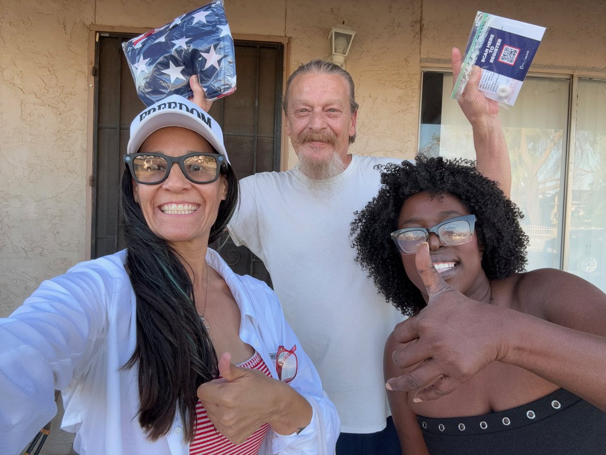 DebDaugherty_'s tweet photo. Yesterday at Waffle House with a teammate—strong coffee, solid waffles, and even stronger strategy talk. 
Then I took it to the streets: door knocking, where two awesome patriots lit us up with their energy and support. ❤️🤍💙 
Nothing beats connecting with people who love this country. This is grassroots in action! 💪🇺🇸 @TPAction