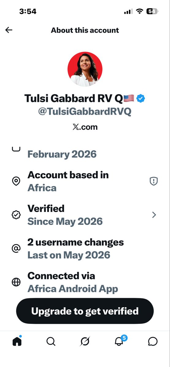 Justice60264Sam's tweet photo. @TulsiGabbardRVQ You can’t because you were not born here in America. Only a stupid BOT from Africa would post this stupidity.
 BOT ALERT BOT ALERT
UES THIS STUPID TULSI SCABARD BOT THINKS THAT MELANIA COULD BE ELECTED president. 
Should be your first clue as to this being a BOT https://t.co/ofb937eUkZ