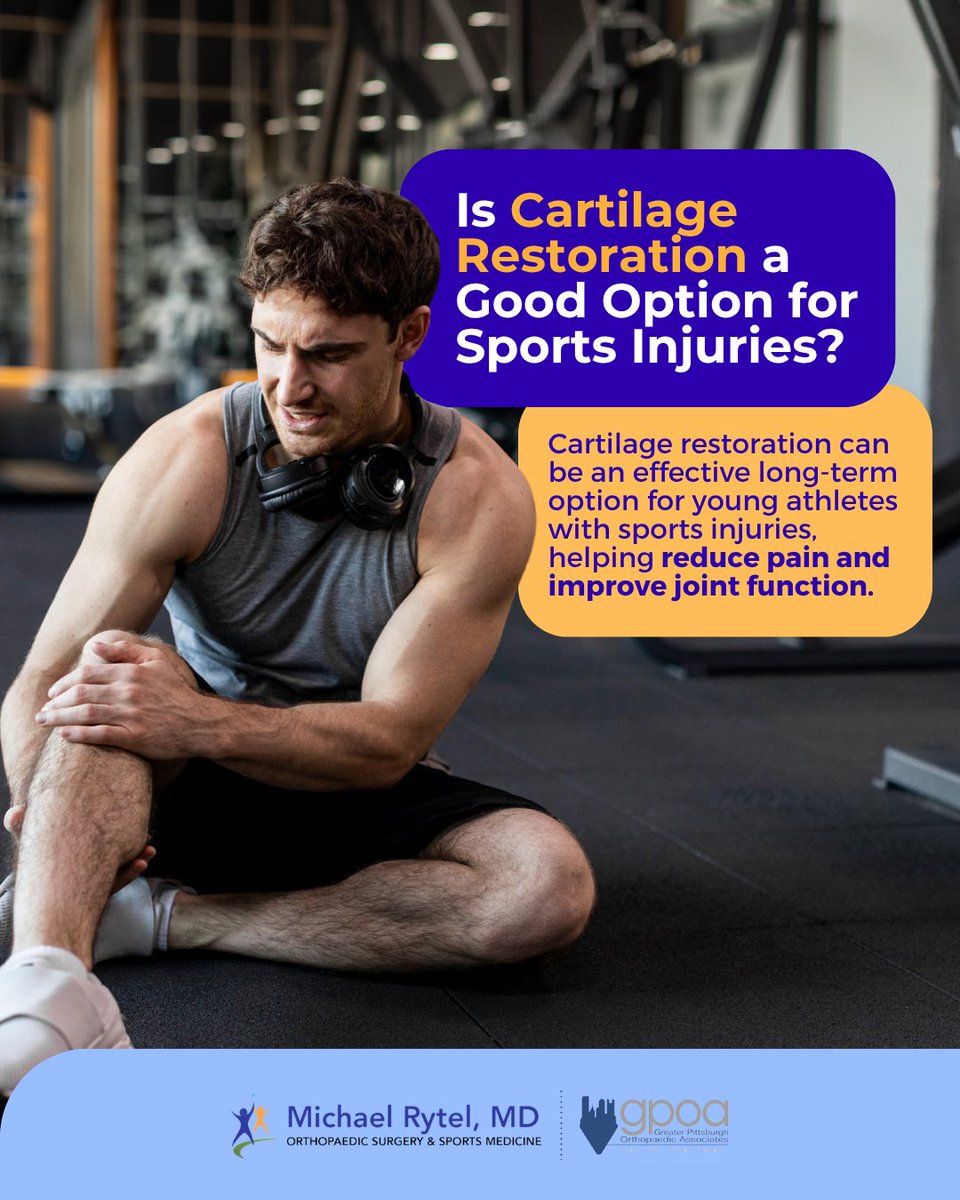 rytel_michael's tweet photo. #CartilageRestoration helps reduce pain, improve function, and support a stronger return to sports.

Book your consultation today to protect your joint health: https://t.co/BpIykgzPX4 https://t.co/POzCA4Ba9u
