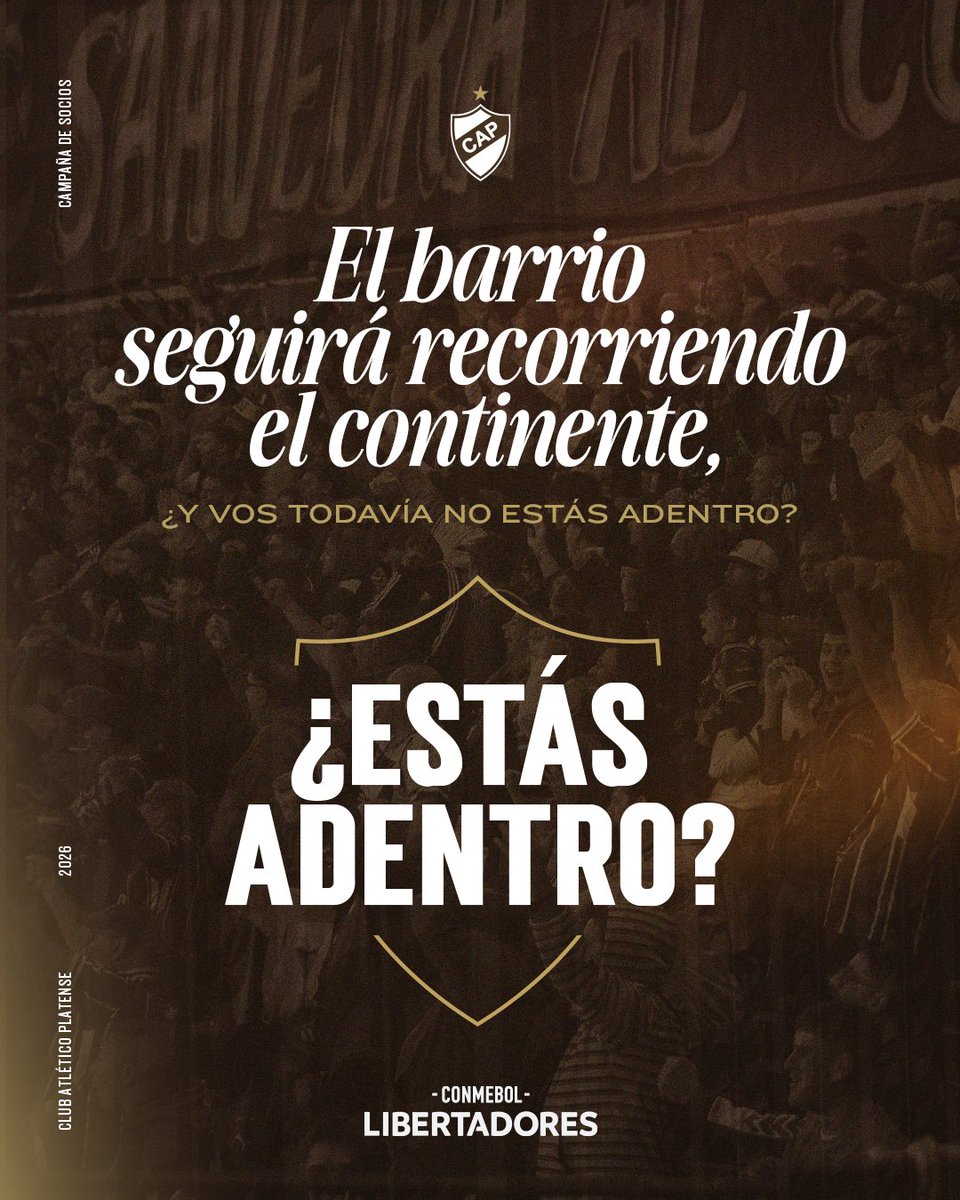 caplatense's tweet photo. El barrio seguirá recorriendo el continente… ¿y vos todavía no estás adentro? 👀

💛🤎 Hacete socio y acompañá a #Platense en este camino histórico.

👉 https://t.co/STwJflqzAa

#𝐎𝐫𝐠𝐮𝐥𝐥𝐨𝐌𝐚𝐫𝐫𝐨́𝐧🤎 https://t.co/04WgJcvg5K