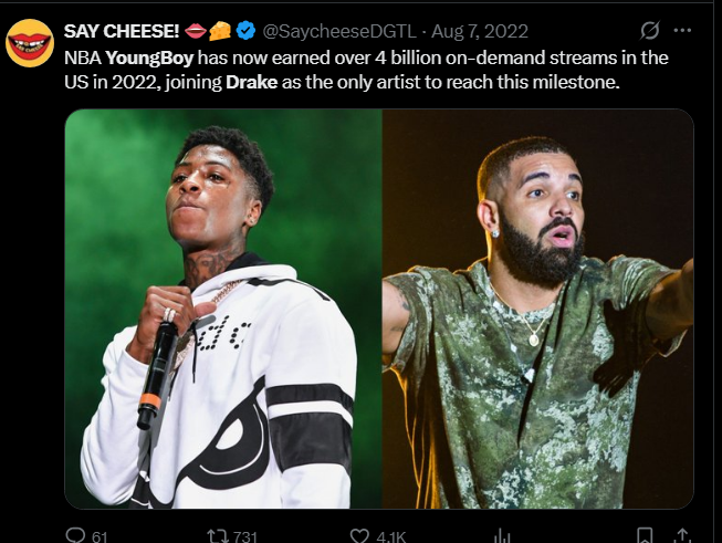 BAEHELPCURRY's tweet photo. youngboy been the only rapper to compete with drake in the last 5 years when he going get the credit https://t.co/r7VCc4VRQK