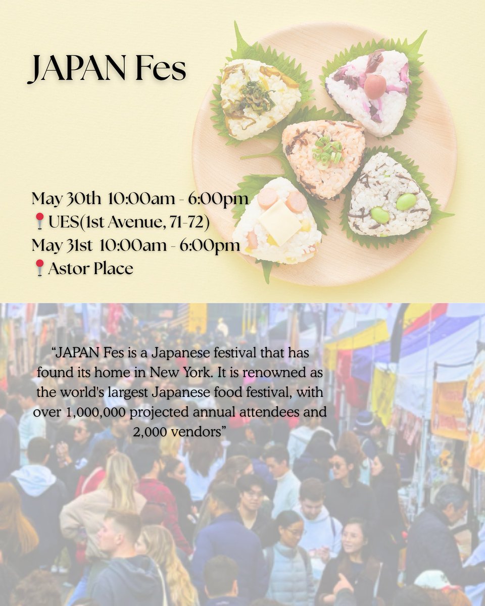 Peatix's tweet photo. 🗽Check out our list of Japanese events happening in NYC this week to plan your hangouts!

#peatix #japaninnyc #anime #themet #japanfes https://t.co/QRc1Jn8QA9
