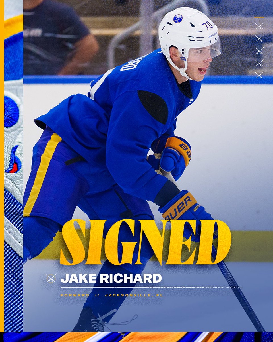 BuffaloSabres's tweet photo. We have signed forward Jake Richard to a two-year, entry-level contract.

Details: https://t.co/PVeLncOKkz https://t.co/jMitPnCNT8