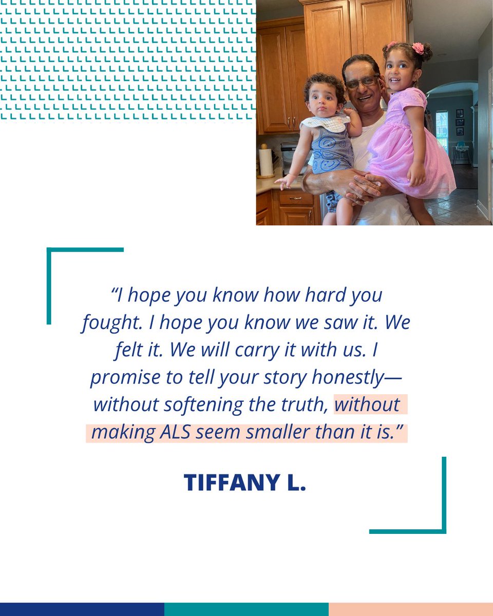 TargetALS_fdn's tweet photo. Tiffany is #ALLIN for her dad, who passed away from ALS.
In a letter to him, she writes about the man he was and the promise she's made to carry his story forward, honestly, without softening what ALS is: https://t.co/a8QKKJtauE
#ALSAwarenessMonth #ALSResearch #ALS https://t.co/3QCd7COlfC