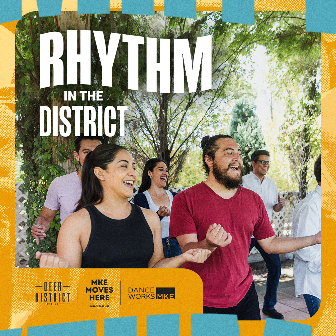 DeerDistrict's tweet photo. Join Danceworks MKE on Saturdays from June 6–Sept. 19 for FREE dance classes in the heart of downtown Milwaukee! 💃 Rhythm In The District presented by Deer District BID 53 welcomes all skill levels to learn new moves and dance all summer long. https://t.co/n2sZauYqXf